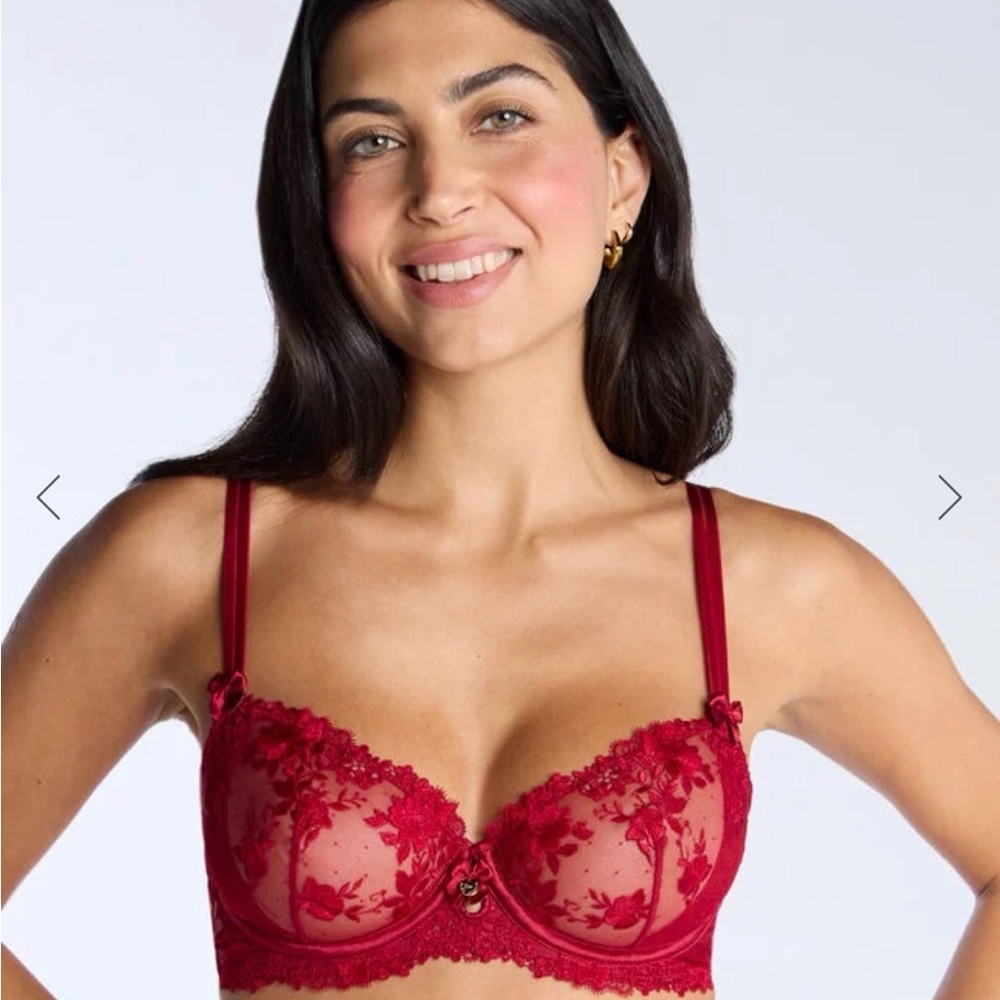 Boux Avenue Red Lace Bra and Thong